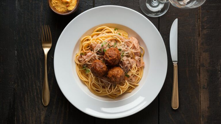 Spaghetti and Tuna Meatballs